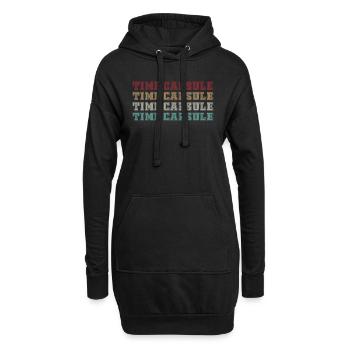 Zeitkapsel Schriftsatz Design - Hoodie-Kleid - Schwarz - Vorne