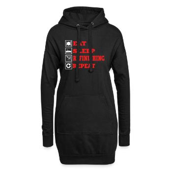 Nacharbeiten - Hoodie-Kleid - Schwarz - Vorne