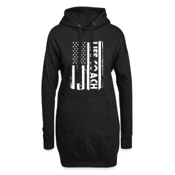 USA Flag Life Coach Amérique - Sweat-shirt à capuche long Femme - noir - Devant