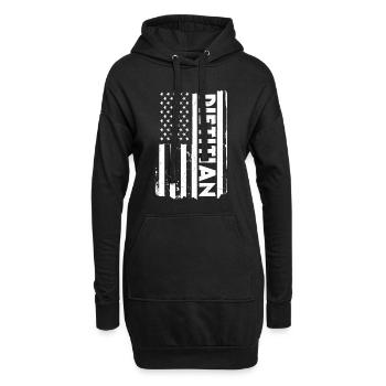 Diététicien américain Drapeau des États-Unis - Sweat-shirt à capuche long Femme - noir - Devant