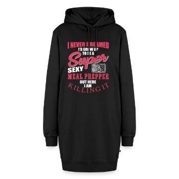 Retro Fährschiff Bekleidung Containerschiff - Hoodie-Kleid - Schwarz - Vorne