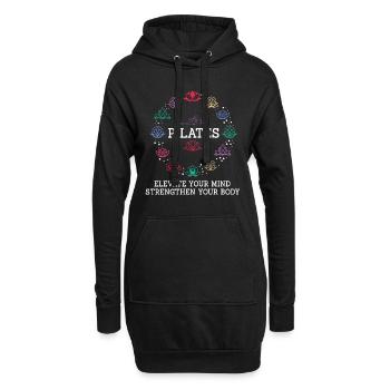 Pilates Sagt Mandala - Hoodie-Kleid - Schwarz - Vorne