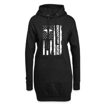 USA Fahne Endoskopie Krankenschwester Amerika - Hoodie-Kleid - Schwarz - Vorne