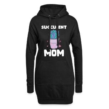 Sukkulenten Mama Design Gartenliebhaber - Hoodie-Kleid - Schwarz - Vorne