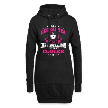 Lustige Kräutertee Mama Design Frauen - Hoodie-Kleid - Schwarz - Vorne