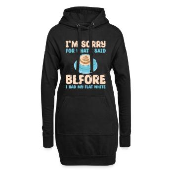 Drôle de tenue de café blanc plat - Sweat-shirt à capuche long Femme - noir - Devant