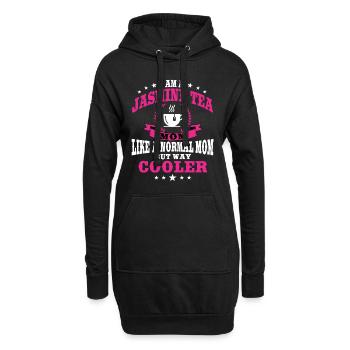 Drôle de maman au thé au jasmin - Sweat-shirt à capuche long Femme - noir - Devant