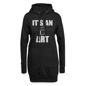Manuelle Kaffeemühlen Zitat - Hoodie-Kleid - Schwarz - Vorne