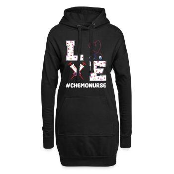 Chemo Nurse Valentine's Day Gift - Hoodie Dress - black - Front