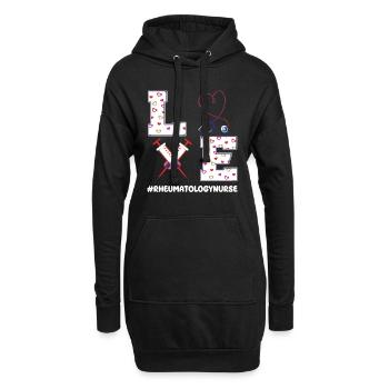 Rheumatologie Krankenschwester Valentinstag - Hoodie-Kleid - Schwarz - Vorne