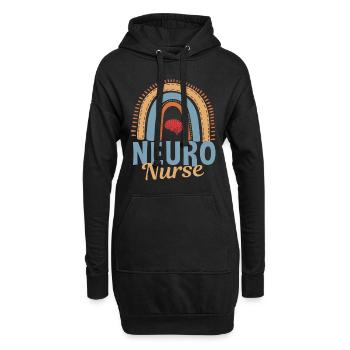 Infirmière du Neuro Arc-en-ciel - Sweat-shirt à capuche long Femme - noir - Devant