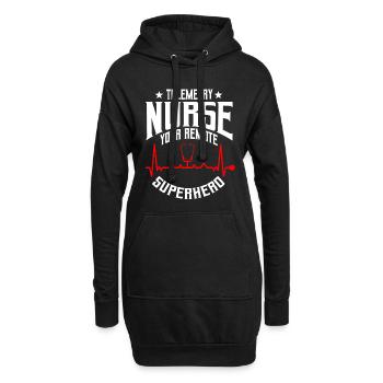 Lustiger Telemetrie Krankenschwestern Spruch - Hoodie-Kleid - Schwarz - Vorne