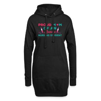 Fière conception de maman étudiante infirmière - Sweat-shirt à capuche long Femme - noir - Devant