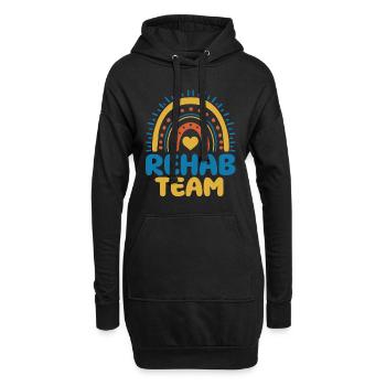Niedliches Reha-team Boho Regenbogen Bekleidung - Hoodie-Kleid - Schwarz - Vorne