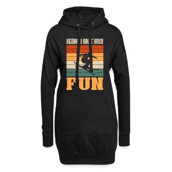Skifahren Ist Schnee Macht Viel Spaß - Hoodie-Kleid - Schwarz - Vorne