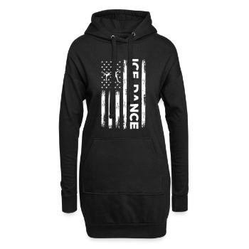 USA Eistanzen Amerika - Hoodie-Kleid - Schwarz - Vorne