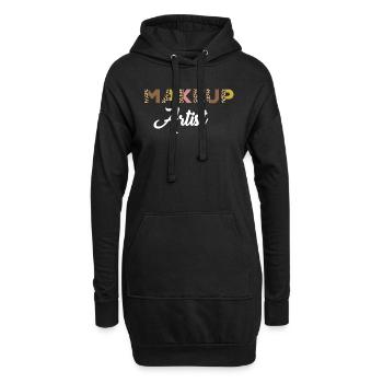 Maskenbildnerin Leopardenmuster - Hoodie-Kleid - Schwarz - Vorne