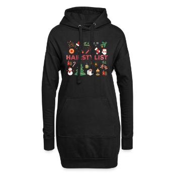 Hairstylist Weihnachtsoutfit Friseur - Hoodie-Kleid - Schwarz - Vorne