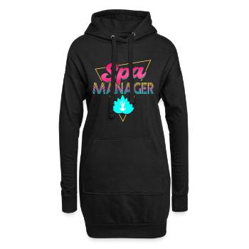 Tenue de directeur de spa rétro des années 80 - Sweat-shirt à capuche long Femme - noir - Devant