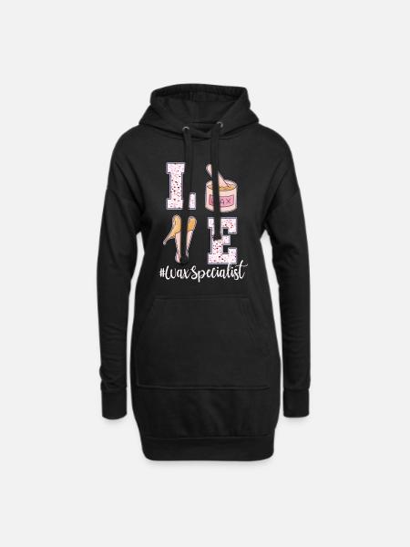 Waxing Spezialist Valentinstag - Hoodie-Kleid - Schwarz