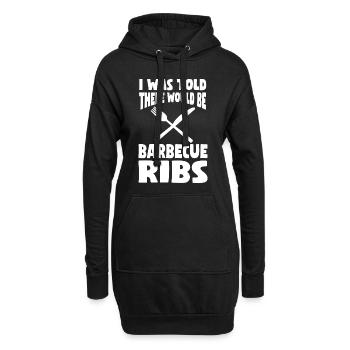 Chemise Funny Barbecue Ribs - Sweat-shirt à capuche long Femme - noir - Devant