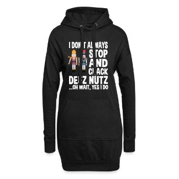 Dicton drôle de casse-noisette - Sweat-shirt à capuche long Femme - noir - Devant