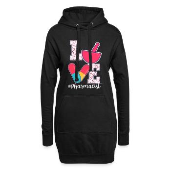 Conception de la Saint-Valentin pour apothicaire - Sweat-shirt à capuche long Femme - noir - Devant