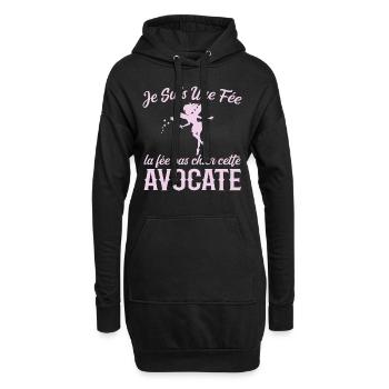 Je Suis Une Fée La Fée Pas Chier Cette Avocate - Sweat-shirt à capuche long Femme - noir - Devant