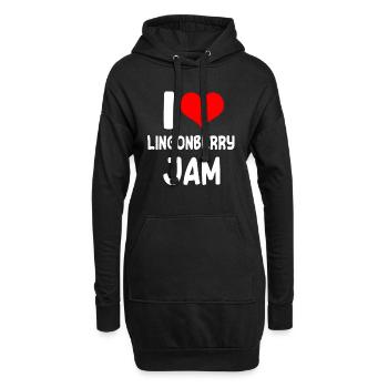J’adore la confiture de canneberges - Sweat-shirt à capuche long Femme - noir - Devant