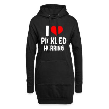CoutureJ’adore le hareng mariné - Sweat-shirt à capuche long Femme - noir - Devant