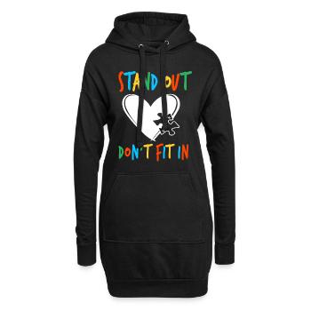 Chemise d’autisme - Sweat-shirt à capuche long Femme - noir - Devant