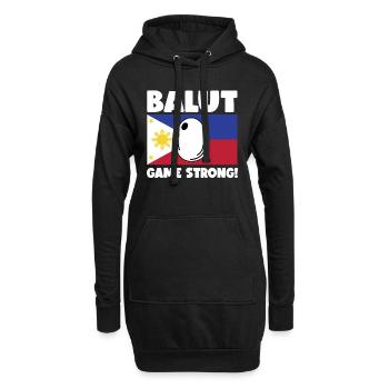 Balut jeu fort - Sweat-shirt à capuche long Femme - noir - Devant