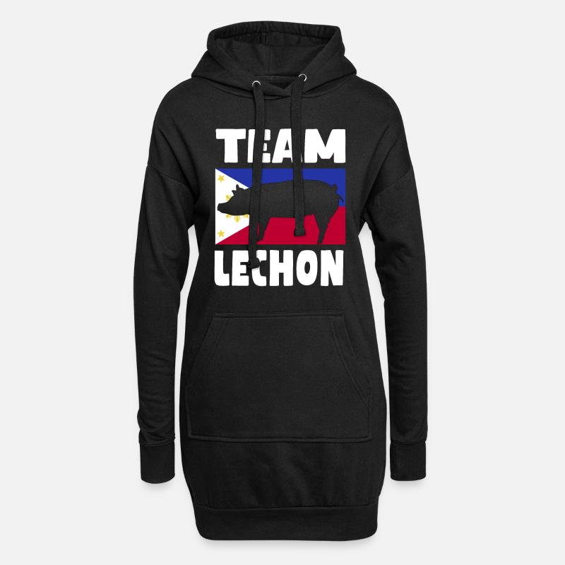 Team Lechon Philippinen - Hoodie-Kleid - Schwarz