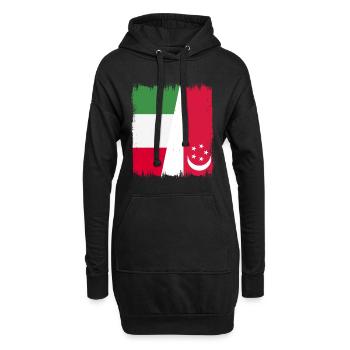 Singapur Italien - Hoodie-Kleid - Schwarz - Vorne
