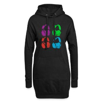Kopfhörer - Hoodie-Kleid - Schwarz - Vorne