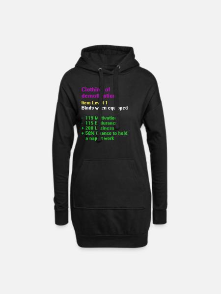 Clothing of demotivation - Hoodie-Kleid - Schwarz