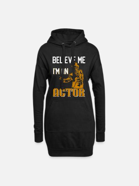 Schauspieler - Hoodie-Kleid - Schwarz