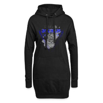 Bochum Glück Auf Totenkopf Ruhrpott Geschenk - Hoodie-Kleid - Schwarz - Vorne