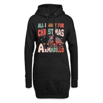 Tout ce que je veux pour Noël, c’est un tatou - Sweat-shirt à capuche long Femme - noir - Devant