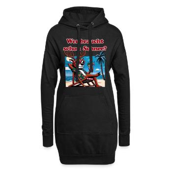 lustiges Anti Weihnachten Rentier im Urlaub - Hoodie-Kleid - Schwarz - Vorne