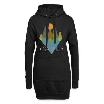 Arbres au bord du lac - Sweat-shirt à capuche long Femme - noir - Devant