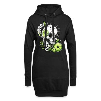 Mojito Cocktail Skull Totenkopf Caipirinha FS0162 - Hoodie-Kleid - Schwarz - Vorne