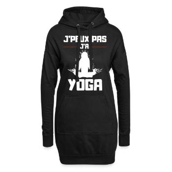 J'Peux pas j'ai Yoga - Sweat-shirt à capuche long Femme - noir - Devant