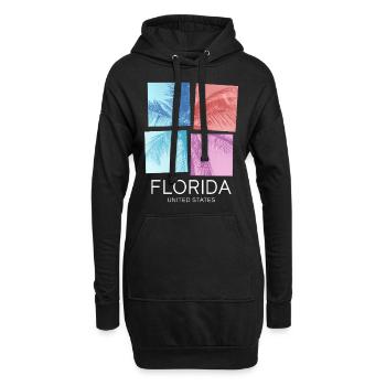 Floride États-Unis Miami Amérique Été Palmiers Plage - Sweat-shirt à capuche long Femme - noir - Devant