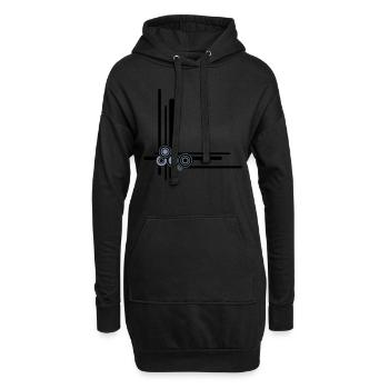 des lignes - Sweat-shirt à capuche long Femme - noir - Devant