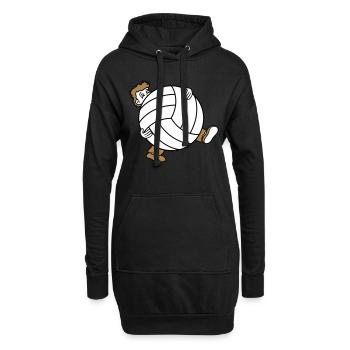 riesig volleyball sport verein kugel ball tragen s - Hoodie-Kleid - Schwarz - Vorne