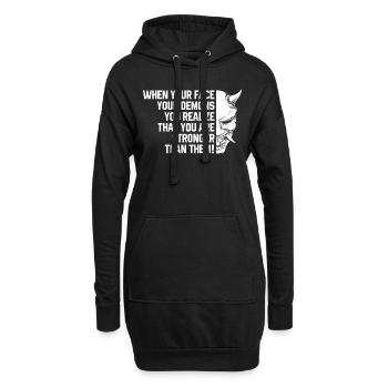 Dämonen-Zitat - Hoodie-Kleid - Schwarz - Vorne
