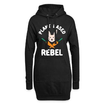 Pflanzliches Rebellenkaninchen Funny Easter Vegan - Hoodie-Kleid - Schwarz - Vorne