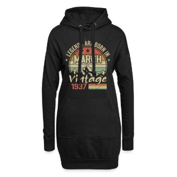 Les Légendes Sont Nées En Mars 1937 Cadeau Vintage - Sweat-shirt à capuche long Femme - noir - Devant