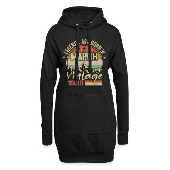 Les Légendes Sont Nées En Mars 1939 Cadeau Vintage - Sweat-shirt à capuche long Femme - noir - Devant